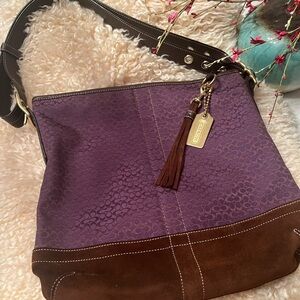 COACH 🌸 Plum Signature C Jacquard Print Convertible Crossbody Bag